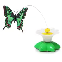 Jouet pour Chat - Papillon ou colibri sur marguerite électrique (rotatif)
