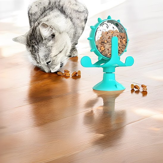 Distributeur de croquettes/jouet pour chat - Roue rotative - Chatyfyclub