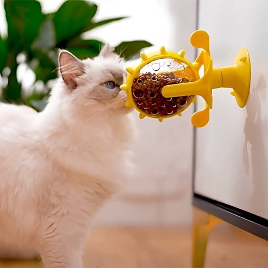 Distributeur de croquettes/jouet pour chat - Roue rotative - Chatyfyclub