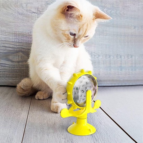 Distributeur de croquettes/jouet pour chat - Roue rotative - Chatyfyclub