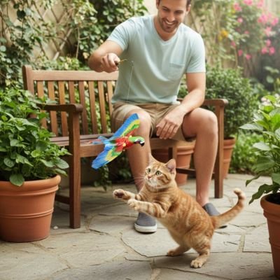 Jeu pour chat Perroquet - L'oiseau suspendu - Chatyfyclub