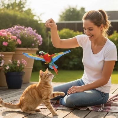 Jeu pour chat Perroquet - L'oiseau suspendu - Chatyfyclub