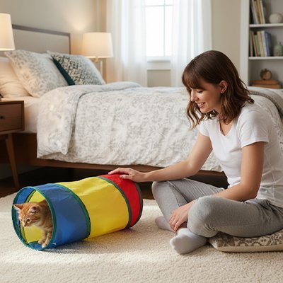 Jeu pour chat - Tunnel | Cozy Feutre - Chatyfyclub