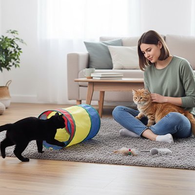 Jeu pour chat - Tunnel | Cozy Feutre - Chatyfyclub