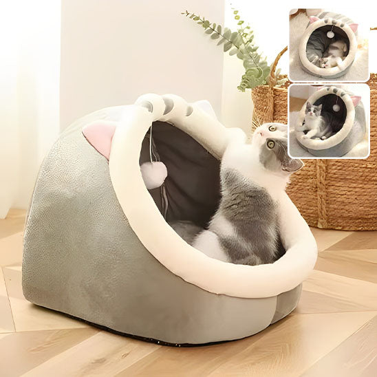 Jeu pour chat - Niche avec boule