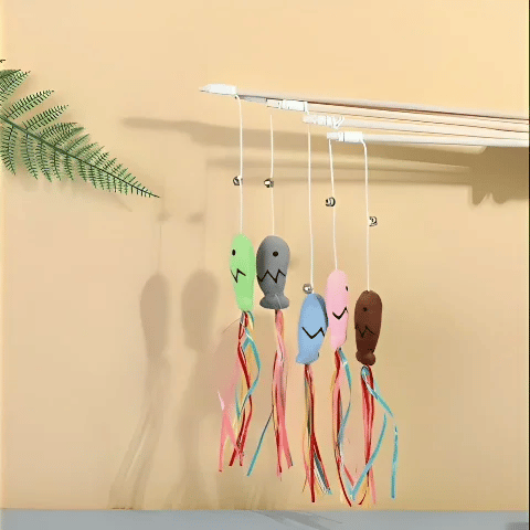 Jouet pour chat interactif - Canne à pêche