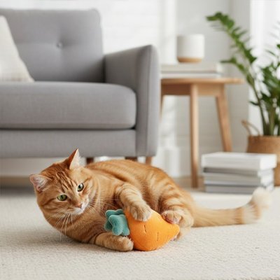 Jouet Chat pour Interactif - Peluche carotte ou radis - Chatyfyclub
