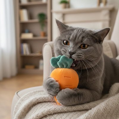 Jouet Chat pour Interactif - Peluche carotte ou radis - Chatyfyclub