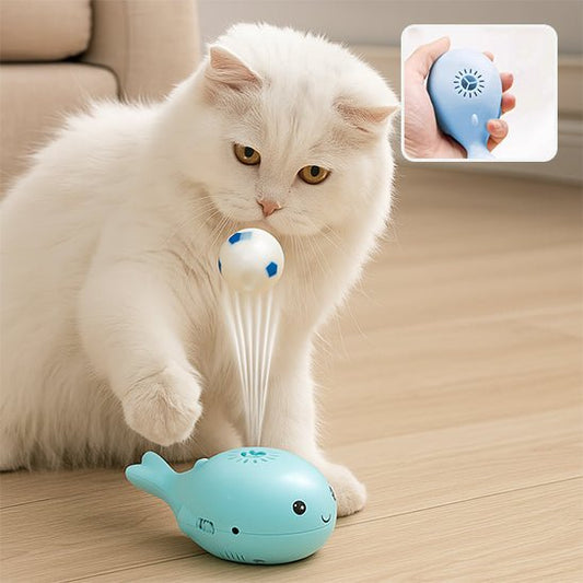 Jouet pour chat - Baleine à jet électrique avec boule - Chatyfyclub
