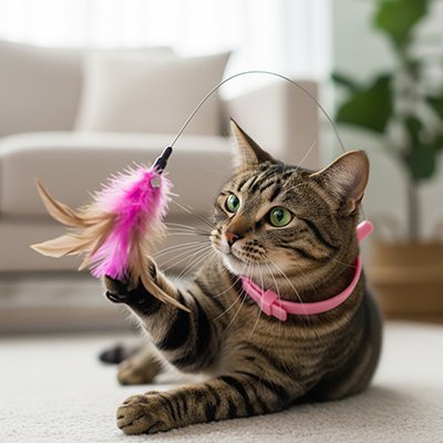 Jouet pour Chat - Collier à plume - Chatyfyclub