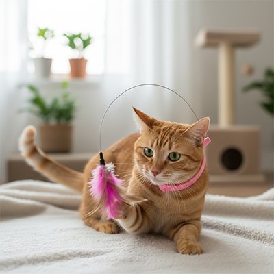 Jouet pour Chat - Collier à plume - Chatyfyclub