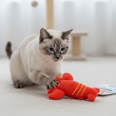 Jouet pour chat en peluche - Homard, Raie ou Requin marteau - Chatyfyclub