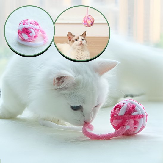 Jouet pour chat interactif - Boule de fil multicolore avec clochette - Chatyfyclub