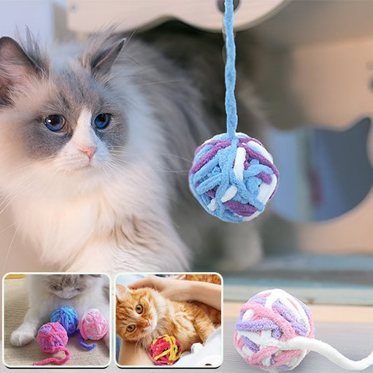 Jouet pour chat interactif - Boule de fil multicolore avec clochette - Chatyfyclub