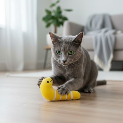 Jouet pour chat Interactif en peluche - Ver, Étoile de mer, Baleine - Chatyfyclub