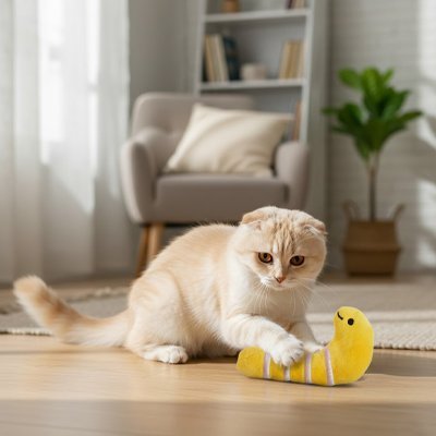 Jouet pour chat Interactif en peluche - Ver, Étoile de mer, Baleine - Chatyfyclub
