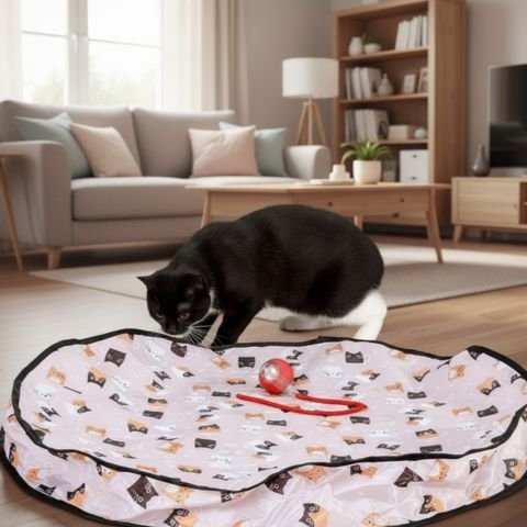 Jouet pour chat interactif | Tapis de jeu circulaire - Chatyfyclub