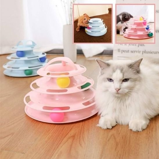 Jouet pour chat interactif - Tour spatiale avec tunnels - Chatyfyclub