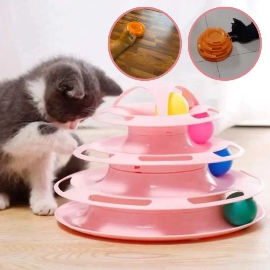 Jouet pour chat interactif - Tour spatiale avec tunnels - Chatyfyclub