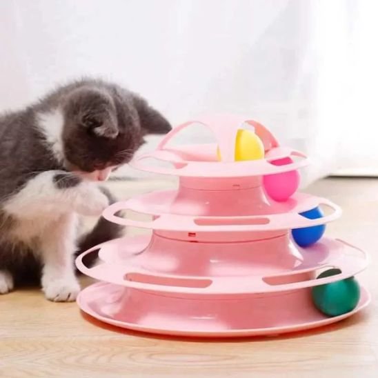 Jouet pour chat interactif - Tour spatiale avec tunnels - Chatyfyclub