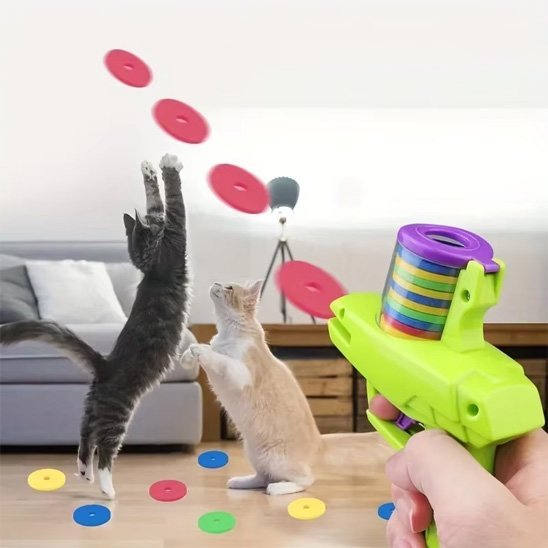 Jouet pour chat - Pistolet à disque automatique - Chatyfyclub