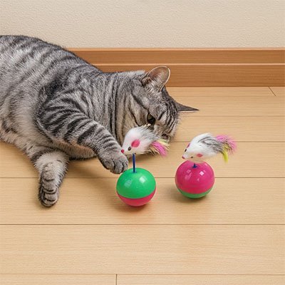 Jouet pour chat - Souris à plumes interactive - Chatyfyclub