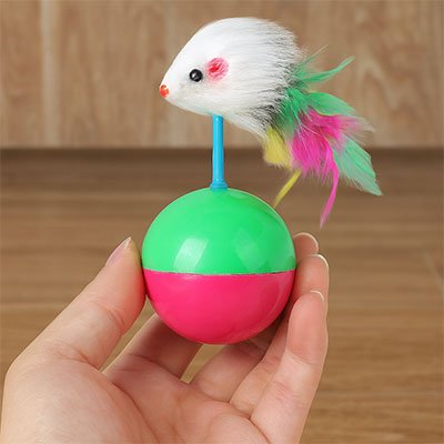 Jouet pour chat - Souris à plumes interactive - Chatyfyclub