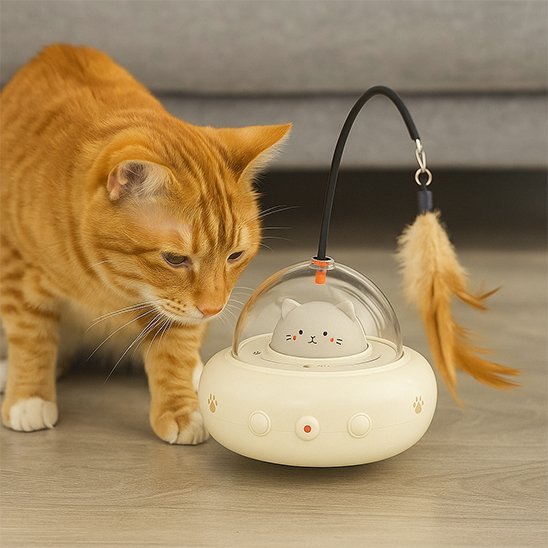 Jouet pour Chat - Teaser interactif laser et plumes - Chatyfyclub