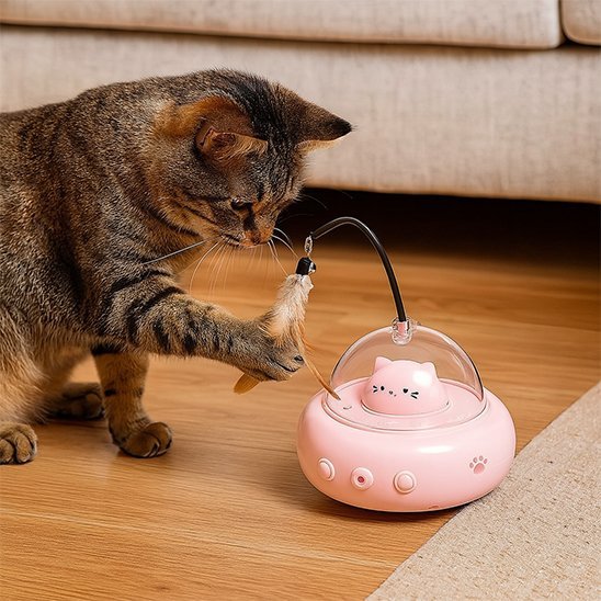 Jouet pour Chat - Teaser interactif laser et plumes - Chatyfyclub