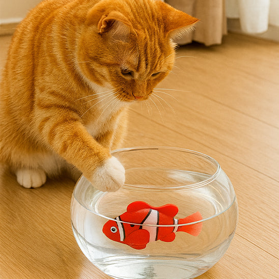poisson jouet eau chat
